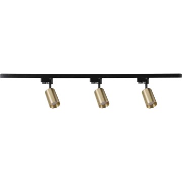 Spot voor een rail Systeem MARIBEL 3xGU10/10W/230V +1 m railsysteem goud