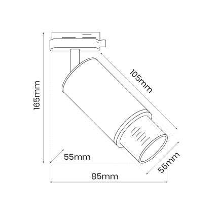 Spot voor een rail Systeem MICA 1xGU10/25W/230V 1-fase wit