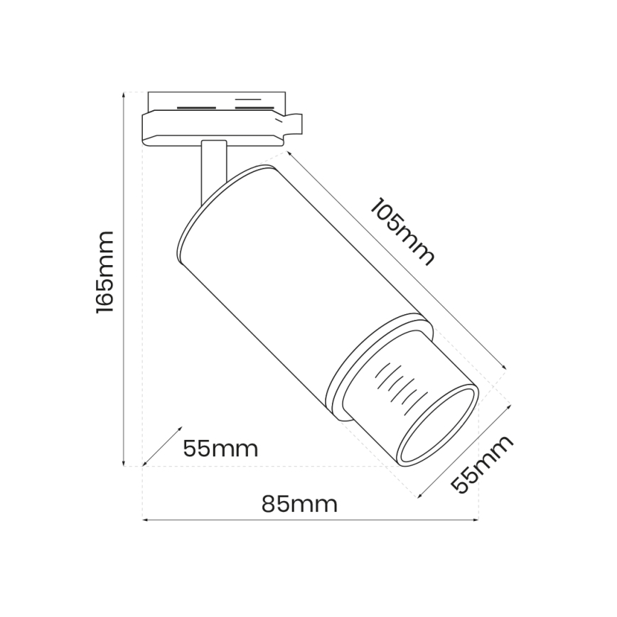 Spot voor een rail Systeem MICA 1xGU10/25W/230V 1-fase wit