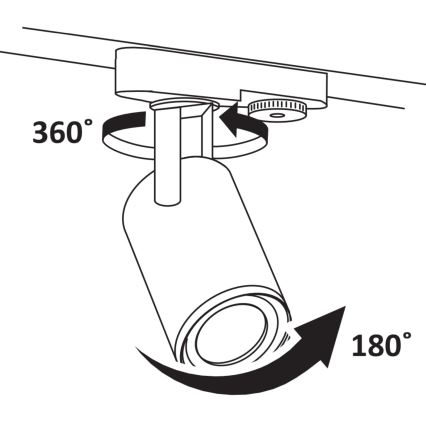 Spot voor een rail Systeem MINOR 3xGU10/10W/230V + 1 m rails systeem zwart