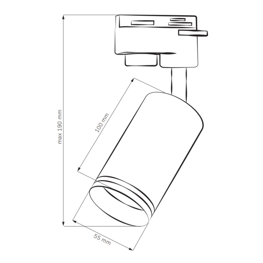 Spot voor een rail Systeem PARIJS 6xGU10/10W/230V + 2x1 m rails systeem wit