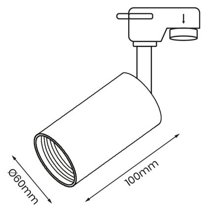 Spot voor een Rail Systeem PIPE 1xGU10/25W/230V wit