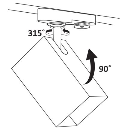 Spot voor een rail Systeem SQUARE 3xGU10/10W/230V + 1 m rails systeem zwart