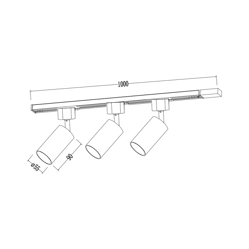 Spot voor het TIGER-railsysteem 3xGU10/10W/230V, wit