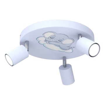 Spot voor kinderen FUN 3xGU10/8W/230V blauw/olifant