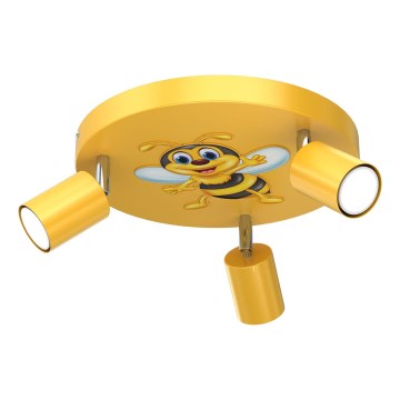 Spot voor kinderen FUN 3xGU10/8W/230V geel/bij