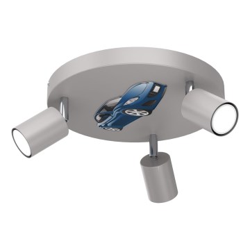 Spot voor kinderen FUN 3xGU10/8W/230V grijs/auto