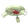Spot voor kinderen FUN 3xGU10/8W/230V groen/lieveheersbeestje