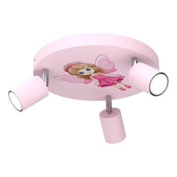 Spot voor kinderen FUN 3xGU10/8W/230V roze/fee