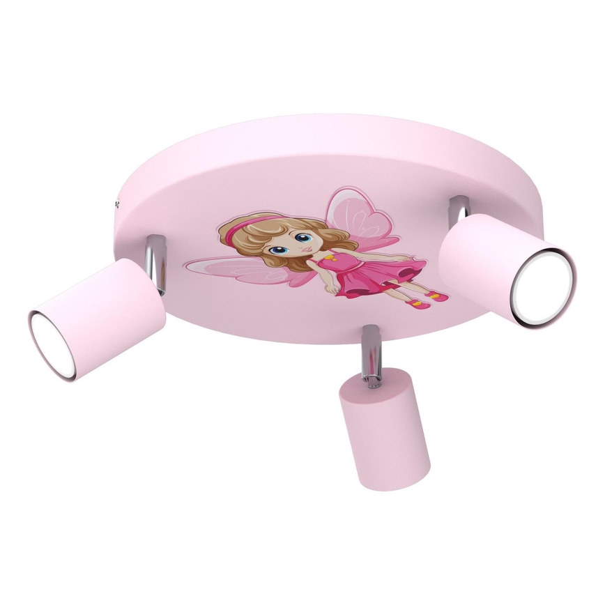 Spot voor kinderen FUN 3xGU10/8W/230V roze/fee