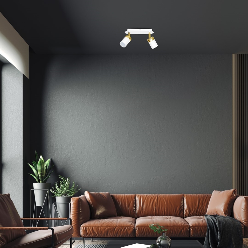 Spotarmatuur JOKER 2xGU10/25W/230V wit/goud