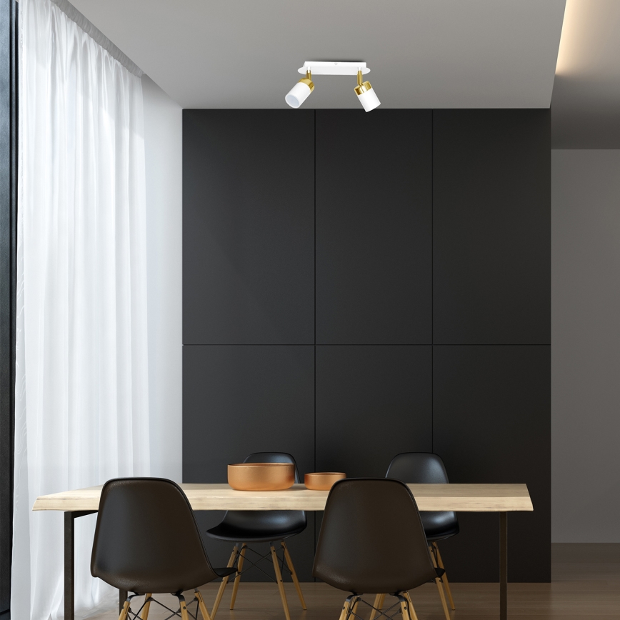 Spotarmatuur JOKER 2xGU10/25W/230V wit/goud