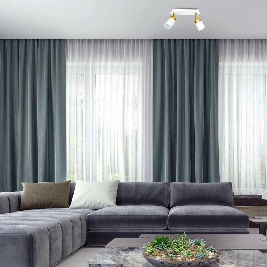 Spotarmatuur JOKER 2xGU10/25W/230V wit/goud