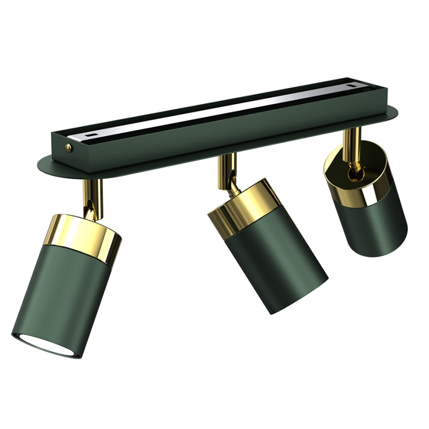Spotarmatuur JOKER 3xGU10/25W/230V groen/goud