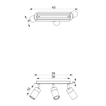 Spotarmatuur JOKER 3xGU10/25W/230V groen/goud
