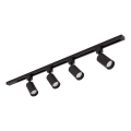 Spotarmatuur voor TRACER railsysteem 4x GU10/10W/230V, 1 m, zwart