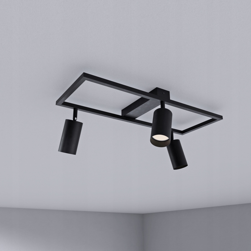 Spotlamp 3x GU10/30W/230V zwart