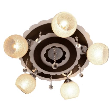 Spotlamp ARONA 5xE27/15W/230V+LED zwart