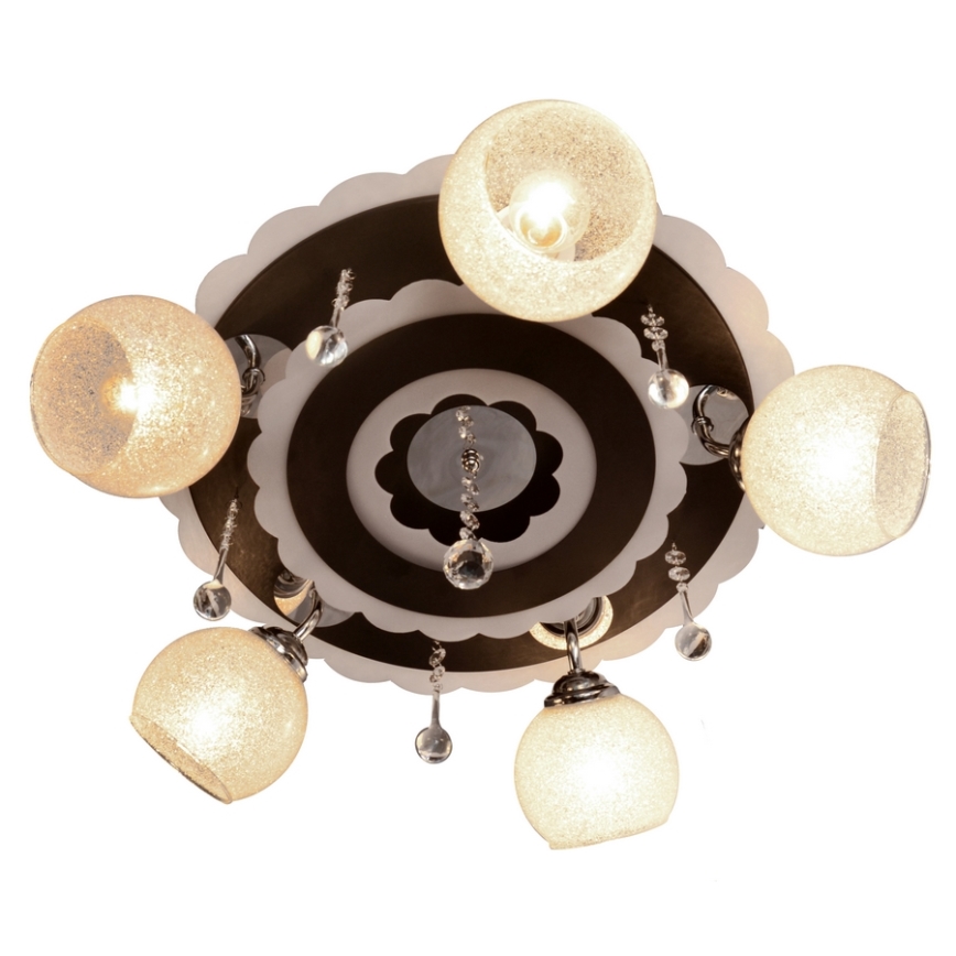Spotlamp ARONA 5xE27/15W/230V+LED zwart