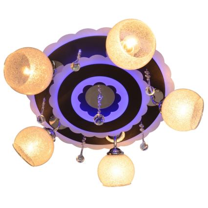 Spotlamp ARONA 5xE27/15W/230V+LED zwart