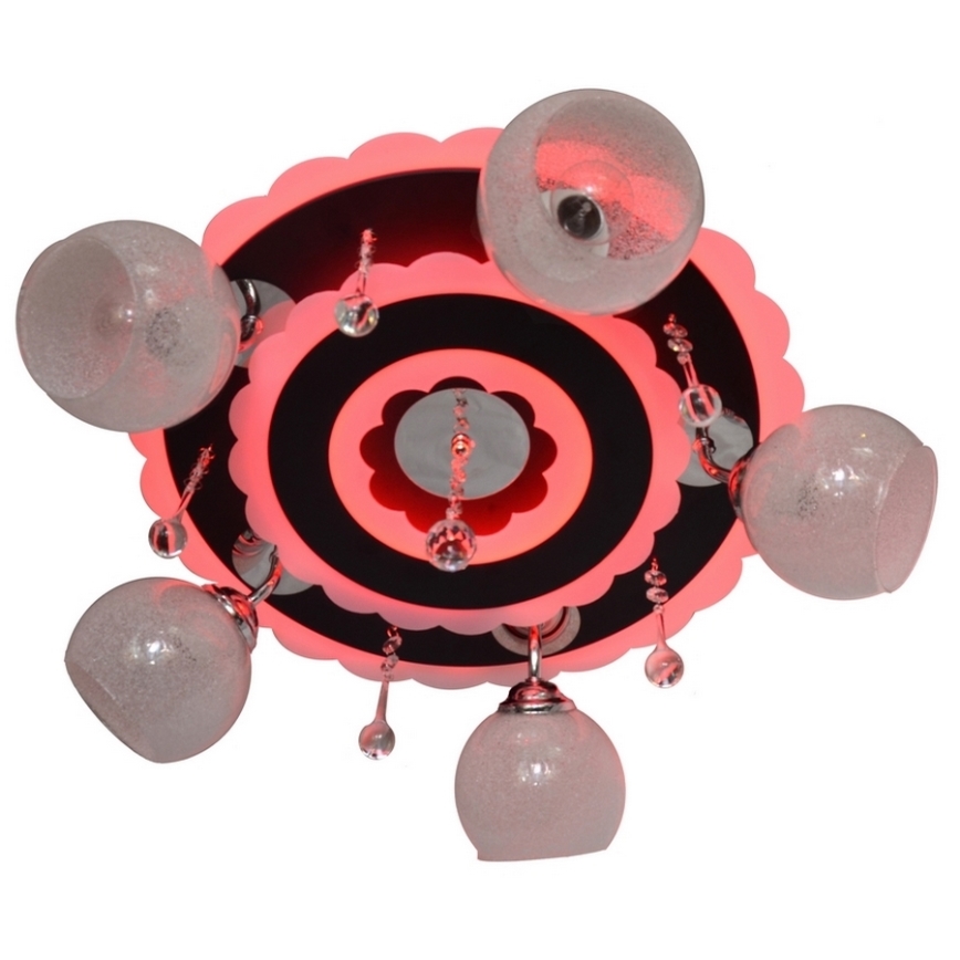 Spotlamp ARONA 5xE27/15W/230V+LED zwart