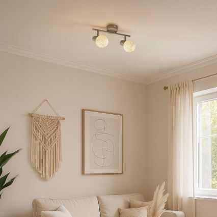 Spotlamp DEX 2xE14/10W/230V beige/crème