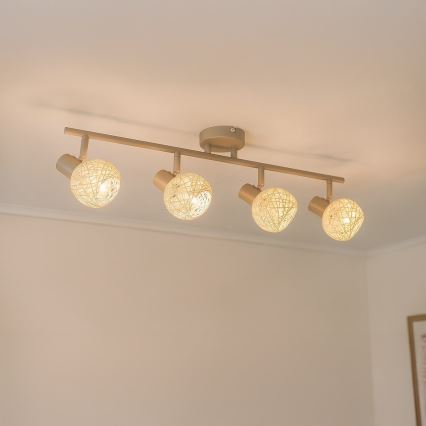 Spotlamp DEX 4xE14/10W/230V beige/crème