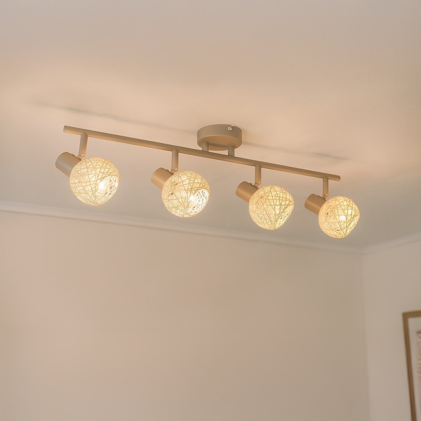 Spotlamp DEX 4xE14/10W/230V beige/crème