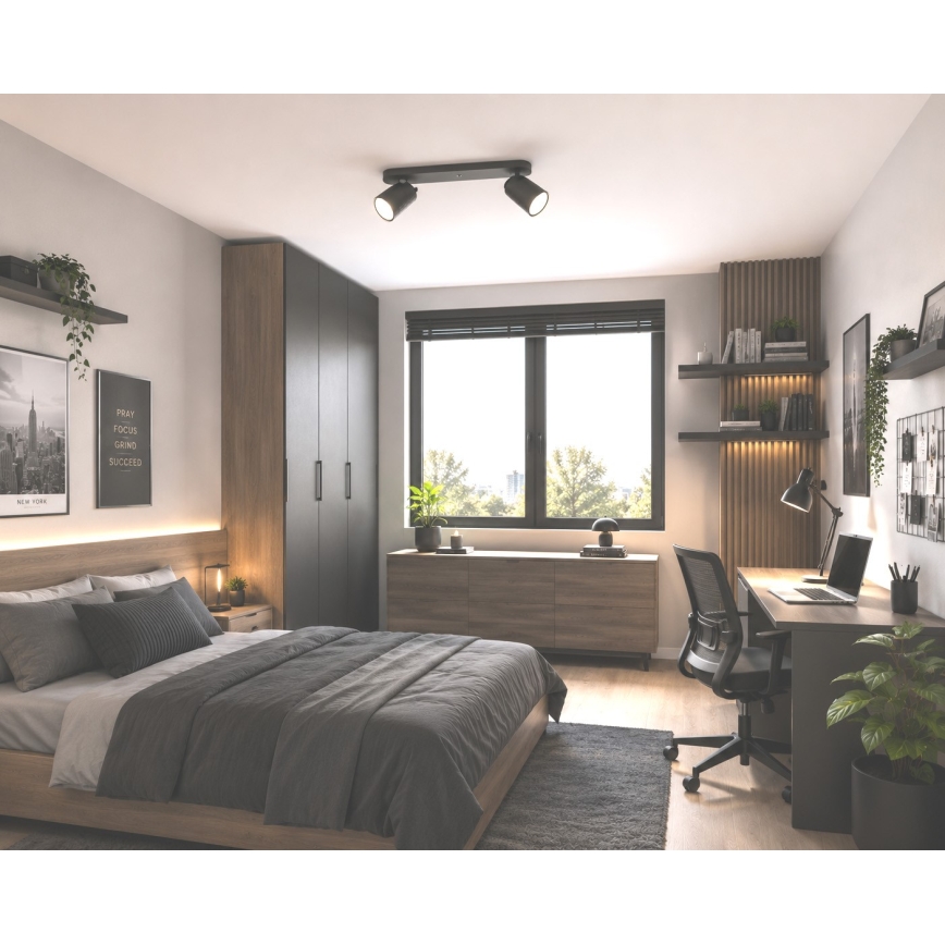 Spotlamp FAMA 2xGU10/30W/230V zwart