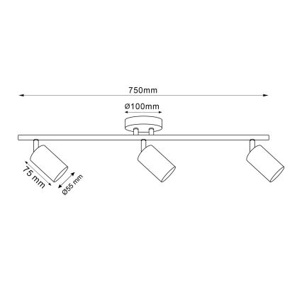 Spotlamp GOLDIE 3xGU10/10W/230V goudkleurig