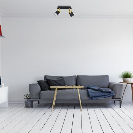 Spotlamp JOKER 2xGU10/25W/230V zwart/goud