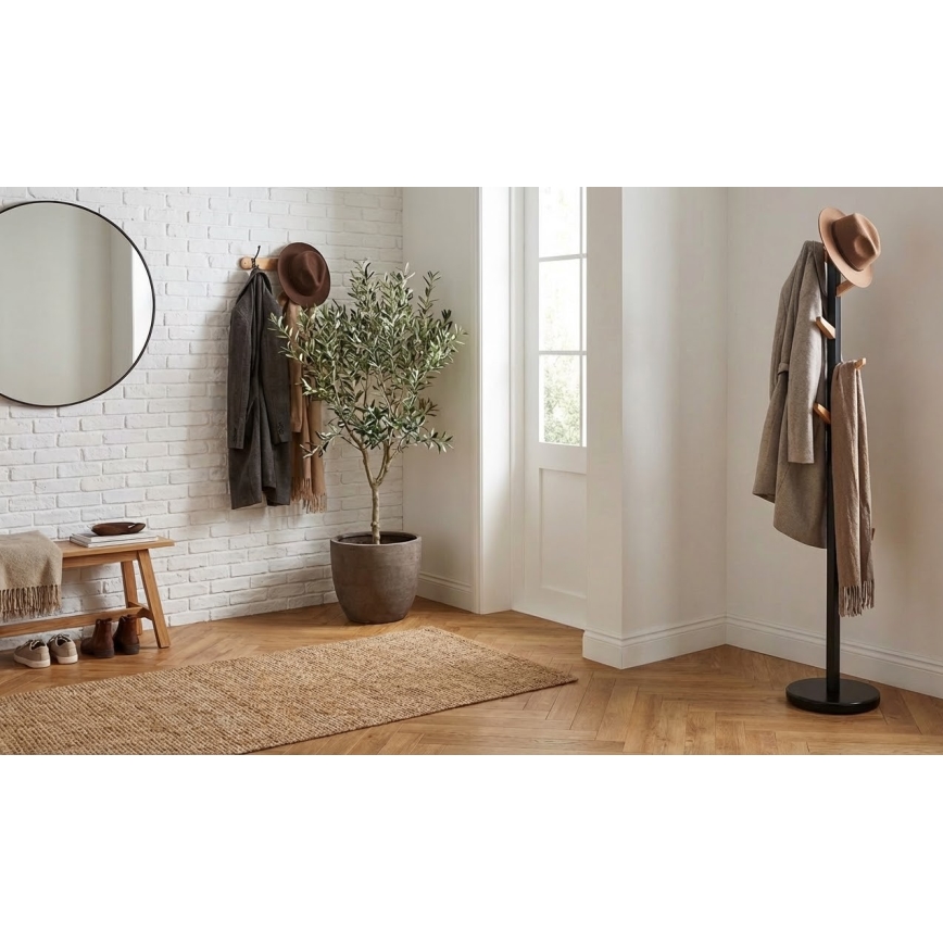 Staande kapstok DOMUS 177x28 cm zwart/beige