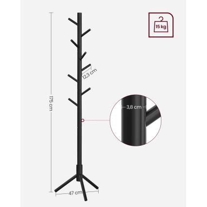 Staande kapstok LINEA zwart