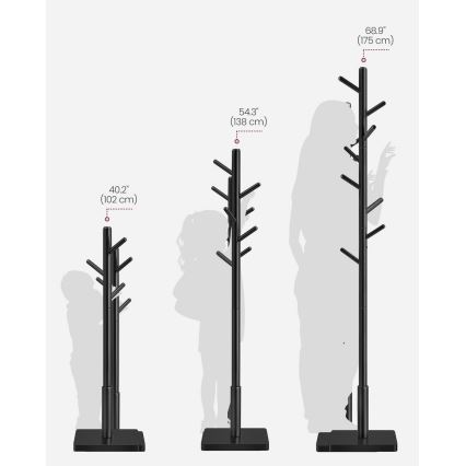 Staande kapstok LINEA, zwart