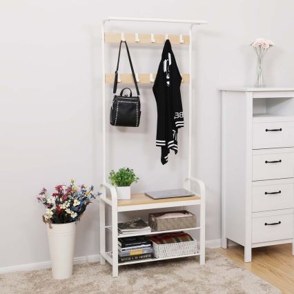 Staande kapstok NAVOR bruin/wit