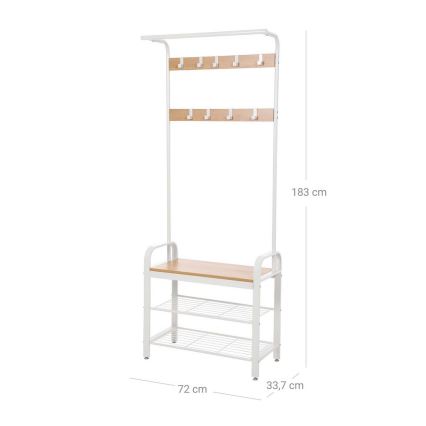 Staande kapstok NAVOR bruin/wit