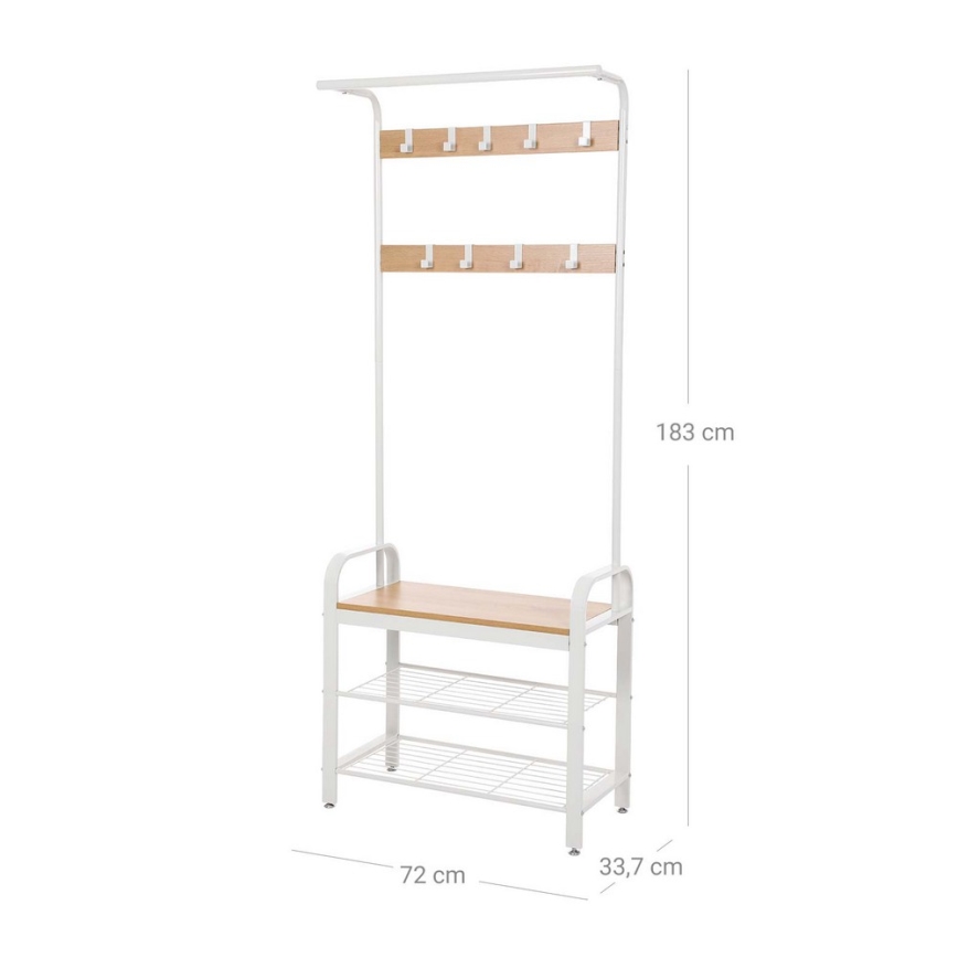 Staande kapstok NAVOR bruin/wit