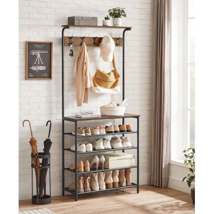 Staande kapstok NAVOR bruin/zwart