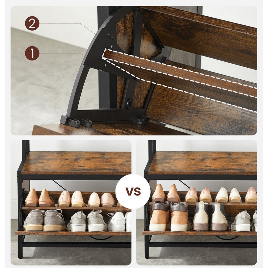 Staande kapstok NAVOR bruin/zwart