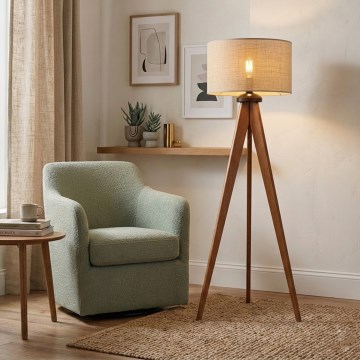 Staande lamp AIDA 1xE27/15W/230V eiken/raffia