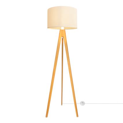 Staande Lamp ALBA 1xE27/15W/230V crème/eiken