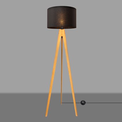 Staande Lamp ALBA 1xE27/15W/230V zwart/eiken