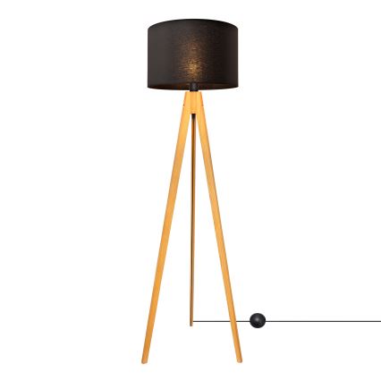 Staande Lamp ALBA 1xE27/15W/230V zwart/eiken