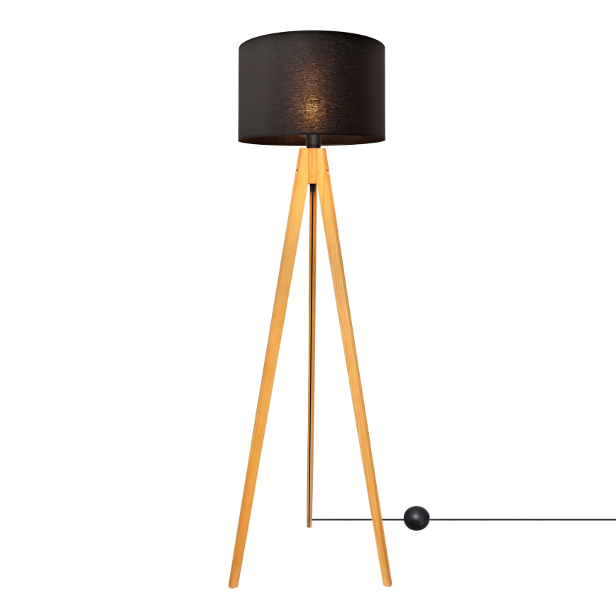 Staande Lamp ALBA 1xE27/15W/230V zwart/eiken