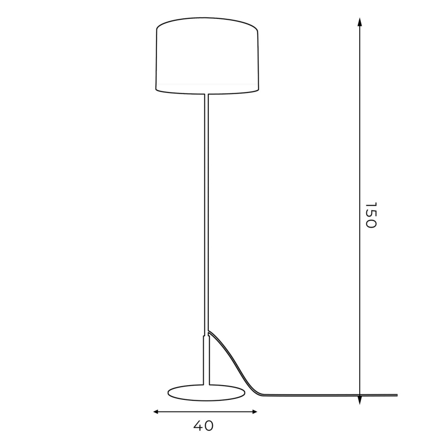 Staande Lamp ARDEN 1xE27/60W/230V zwart/gouden