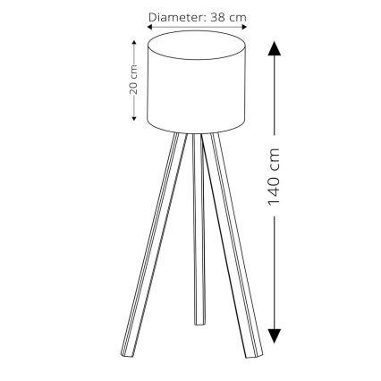 Staande lamp AYD 1xE27/40W/230V blauw/beige