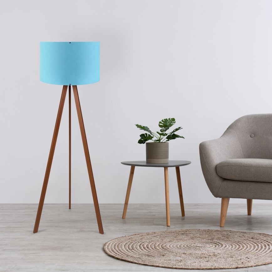 Staande lamp AYD 1xE27/40W/230V blauw/bruin