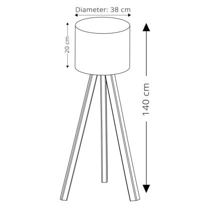 Staande lamp AYD 1xE27/40W/230V blauw/bruin