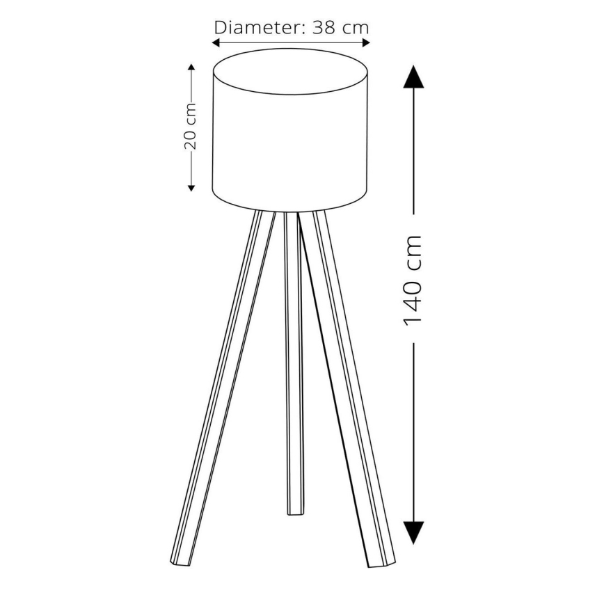 Staande lamp AYD 1xE27/40W/230V blauw/bruin