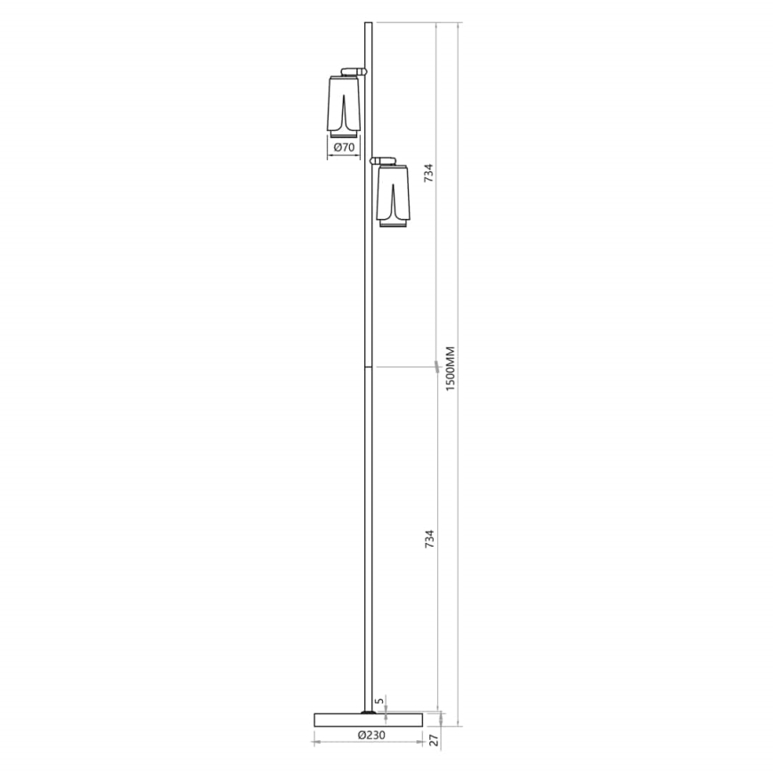 Staande Lamp BLOEM 2xGU10/8W/230V wit